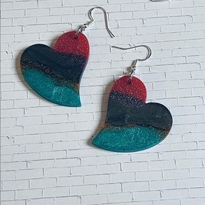 Handmade heart earrings